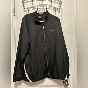 Vintage Reebok Windbreaker men’s size XXL‎ black white full zip EUC